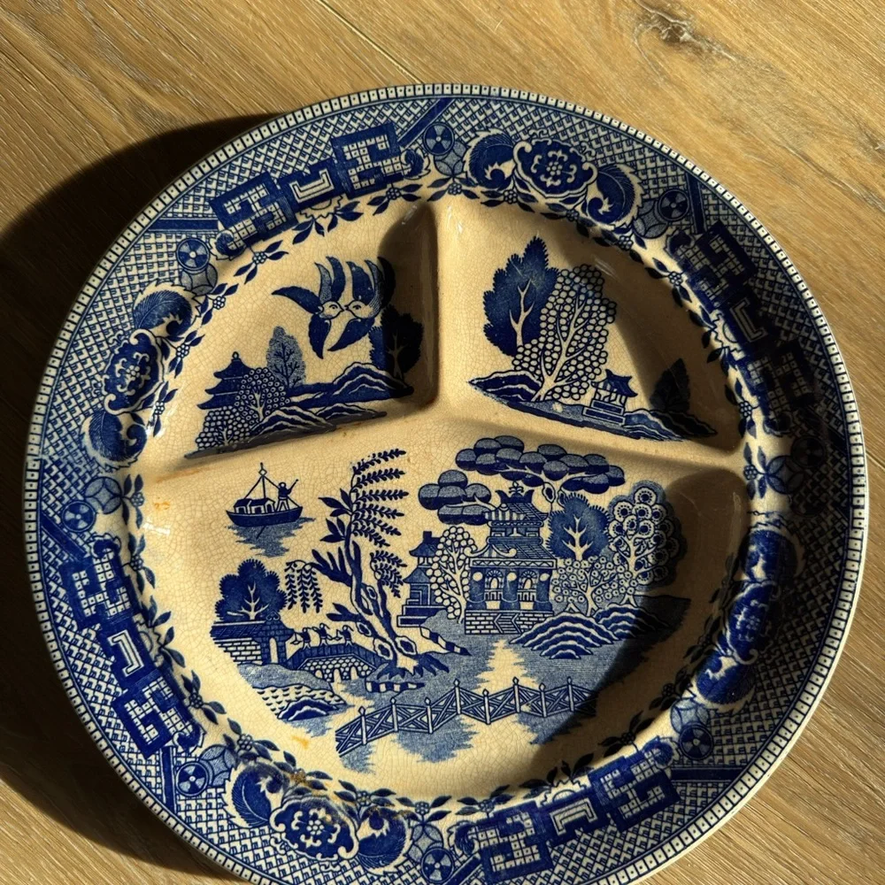 ❤️ Vintage Blue White Floral Plates Pair Chinoiserie Grandmillennial Wall Decor - Picture 2 of 12